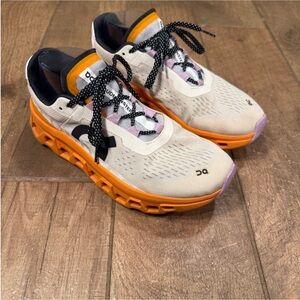 On Running Women's Sneakers in Cream and Orange